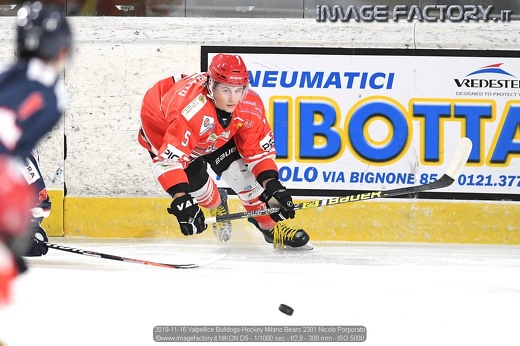 2019-11-16 Valpellice Bulldogs-Hockey Milano Bears 2381 Nicolo Porporato
